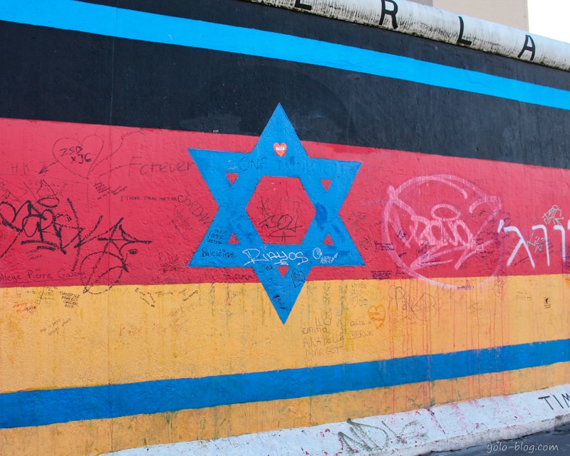 גרפיטי של דגל ישראל על חומת ברלין