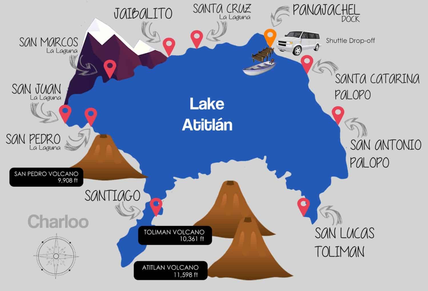 אגם אטיטלן מפה